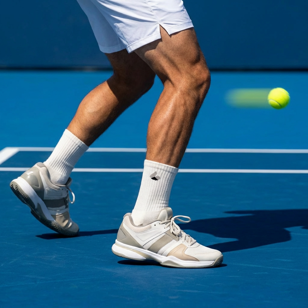 Tennis Socken Crew Weiss/Grau