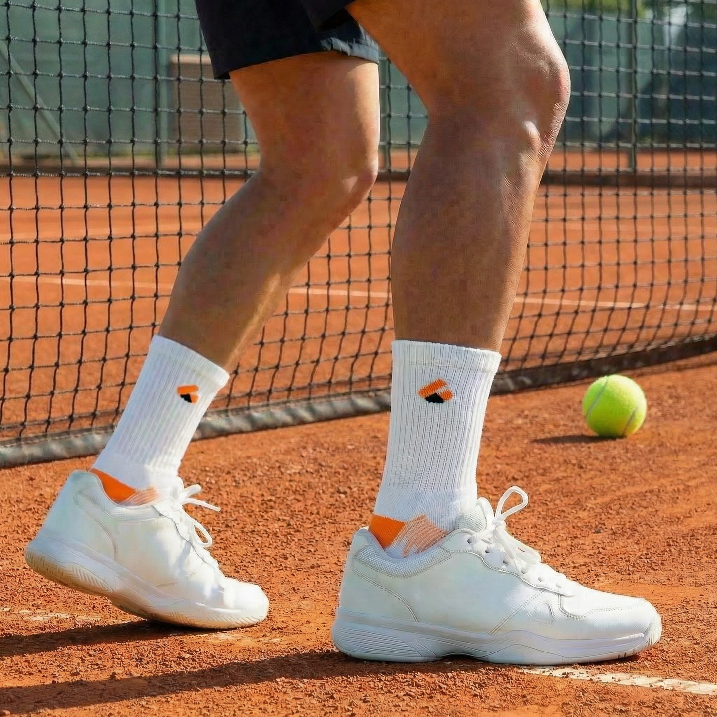 Chaussettes de Tennis Crew Blanc/Orange