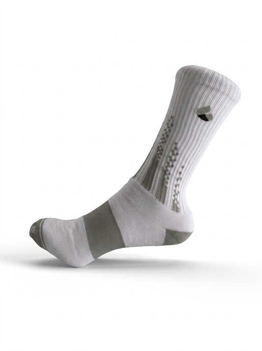 Padel Socken Crew Weiss/Grau